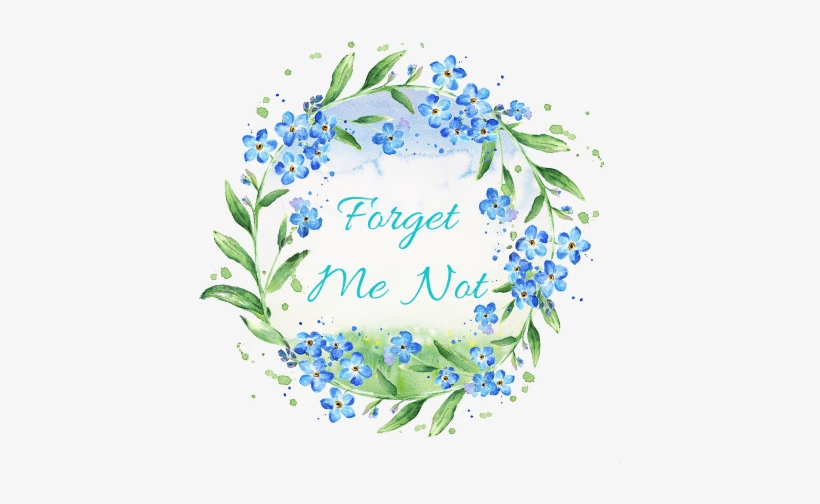 Forget Me Not Wreath - Cr Gibson Butterfly Bloom Lunch Dessert Plates 8 Count, transparent png #56112