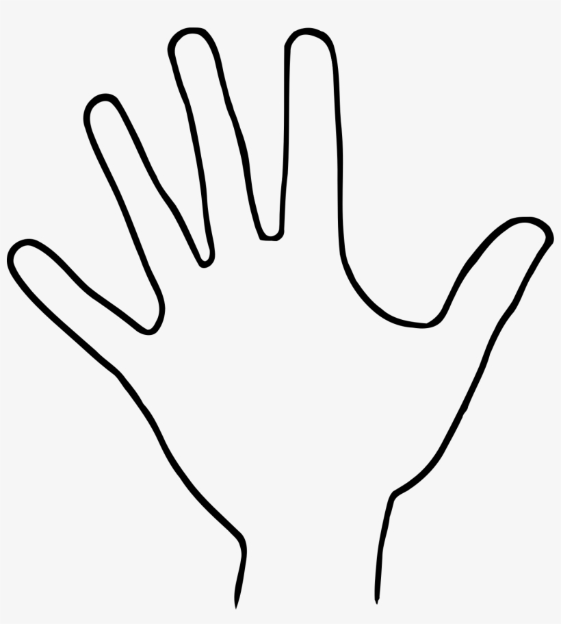 Hand Outline Clipart Png - Hand Outline Clipart Black And White, transparent png #56114