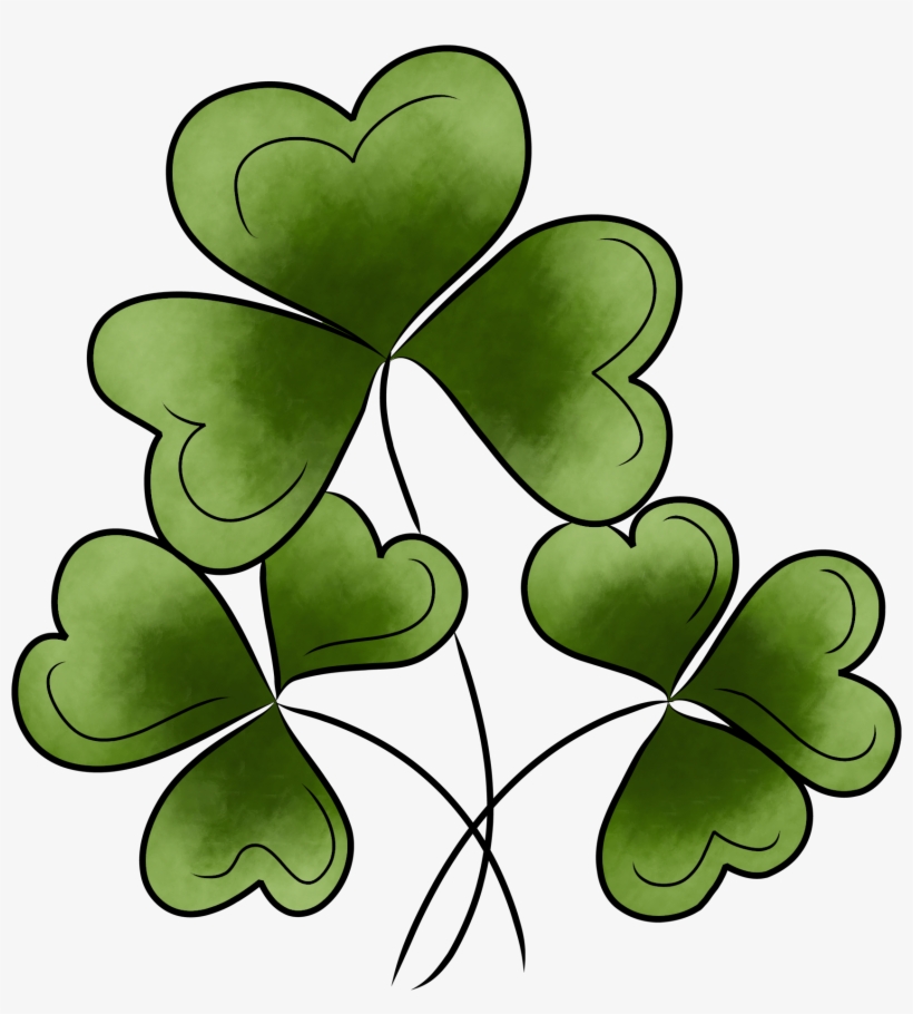 St Patrick Day - Irland Drei Kleeblätter Mitteilungskarte, transparent png #56300