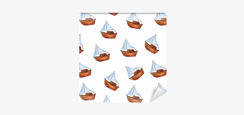 Seamless Pattern With Small Boat On White Background - Boat, transparent png #56622