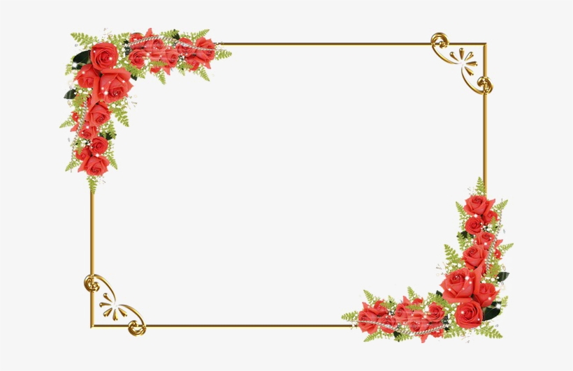 Red floral border png image background borders red flower frame png