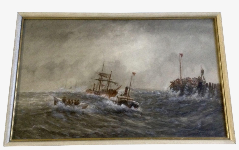 M E Adams Ship Watercolor Painting Rescuing A Sailing - Watercolor Painting, transparent png #56860