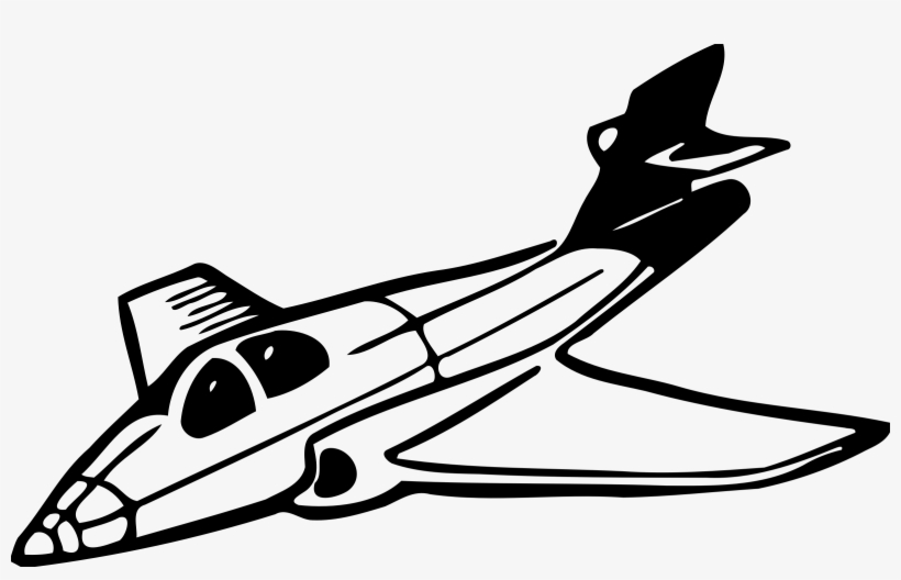 Picture Aircraft Big Image Png - Black And White Clip Art Jet, transparent png #57636