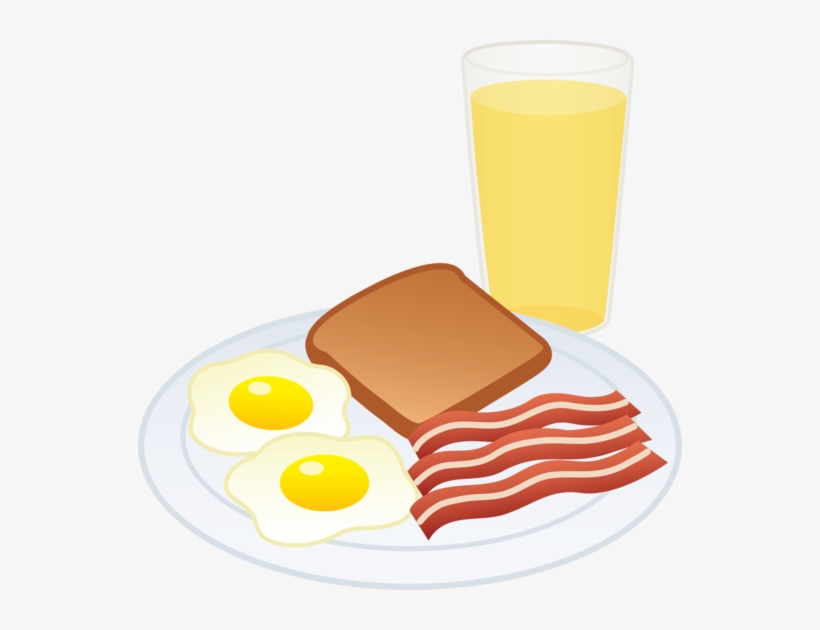 Eggs Bacon Toast And Juice - Breakfast Clipart Png, transparent png #58938