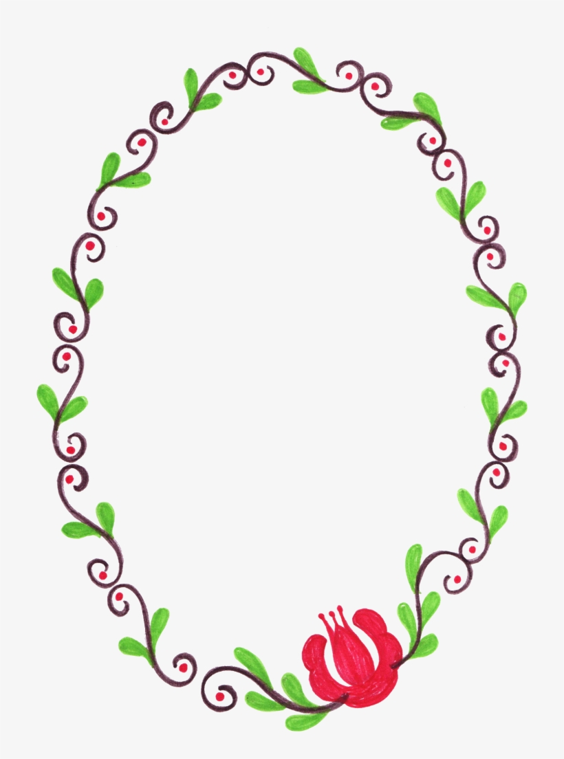 Png File Size - Flower Oval Frame Png, transparent png #59014