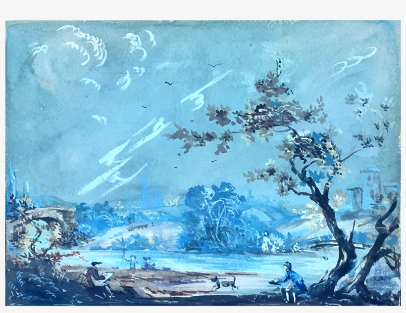 Italian School "artist By The Water" - Painting, transparent png #59037