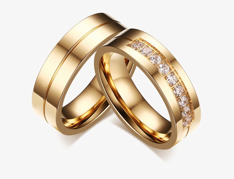 Wedding Ring Png Image - Engagement Couple Rings Gold, transparent png #59107