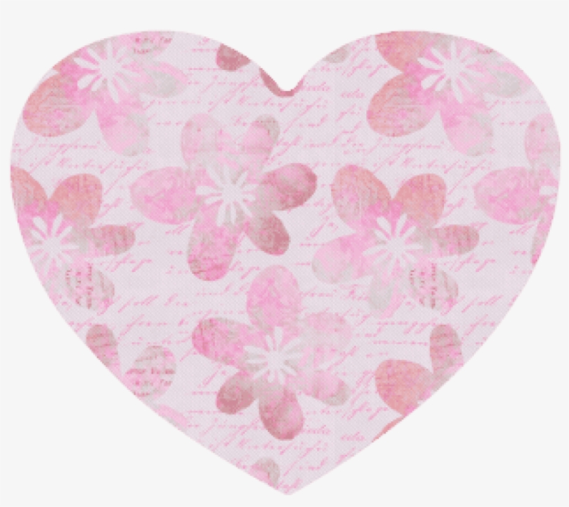 Watercolor Flower Pattern Heart-shaped Mousepad - Heart, transparent png #59232