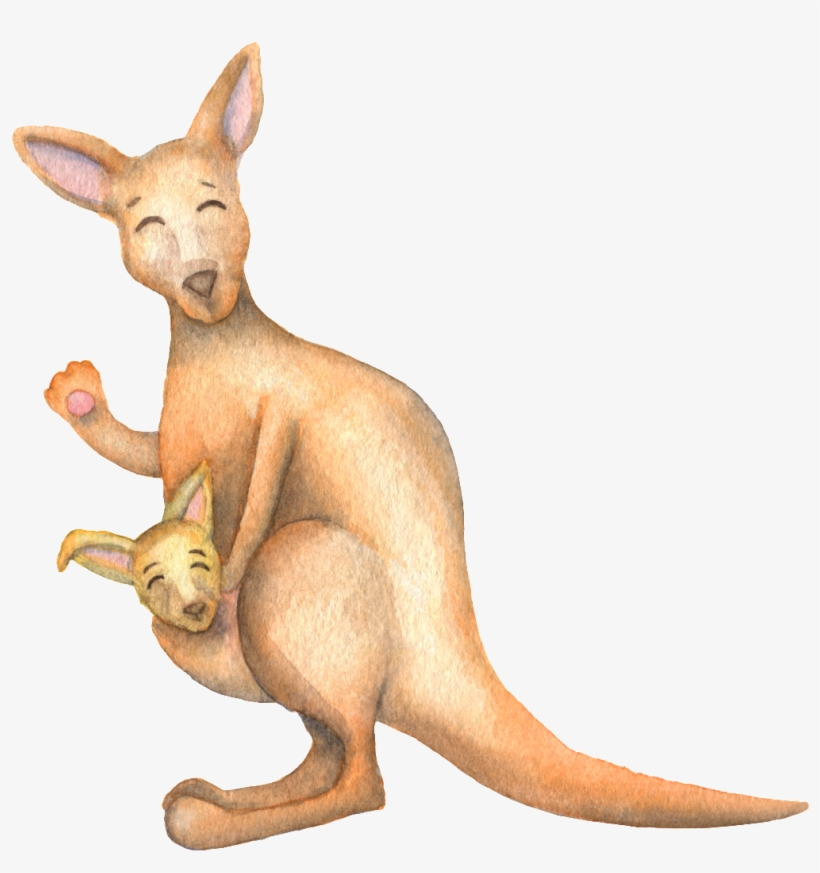 This Graphics Is Hand Drawn Cartoon Smiling Kangaroo - Kangaroo Png Cute, transparent png #59328