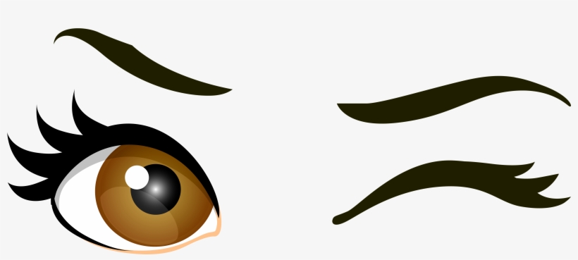 Brown Winking Eyes Png Clip Art - Wink Eye Png, transparent png #59377