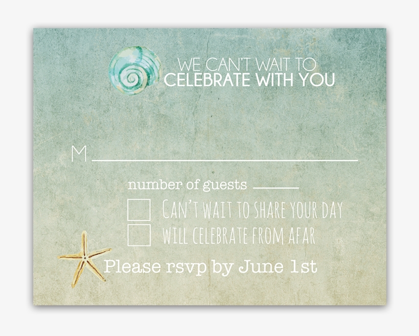 Beach Wedding Rsvp Cards, transparent png #59380