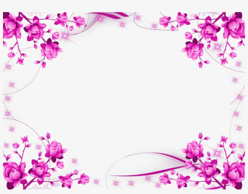 Pink Floral Border Png Image Transparent - Purple Flower Border Png, transparent png #59532