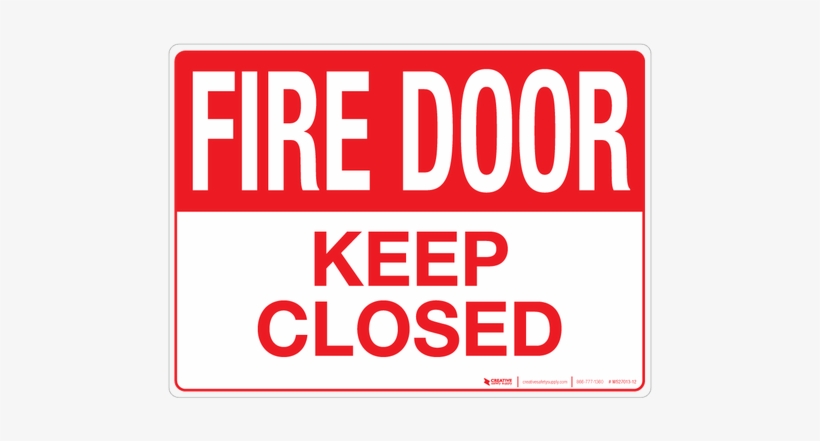 Fire Door Wall Sign - Fire Door Keep Closed Sticker, 5"x3.5", transparent png #500183