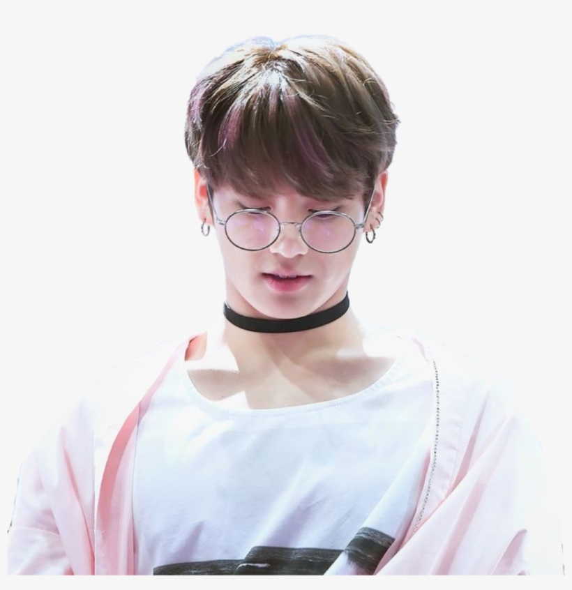 Bts Btsarmy Jungkook Jin Suga Jimin Jhope Namjoon Taehy - Jeon Jungkook In Glasses Gif, transparent png #501090