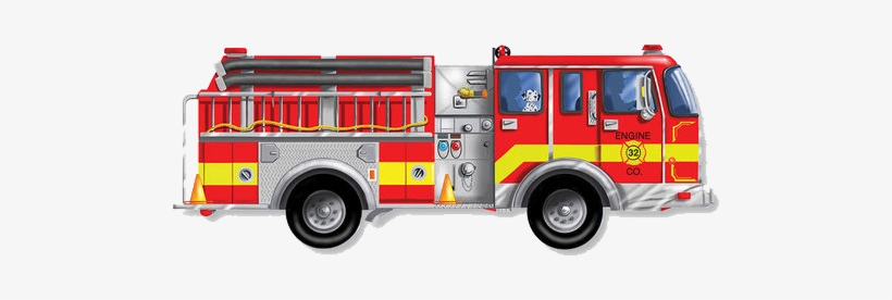 Fire Truck Png Background Clipart - Giant Fire Engine Floor Puzzle, transparent png #501905