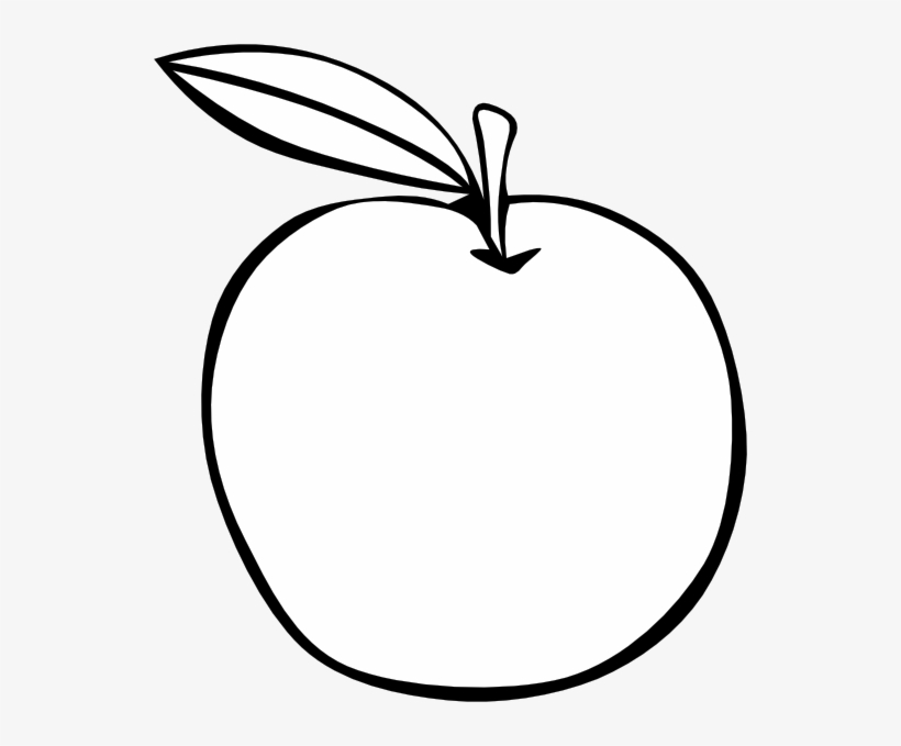 Apple Coloring Fruit Svg Clip Arts 540 X 599 Px - Clipart Fruits And Vegetables Black And White, transparent png #502006