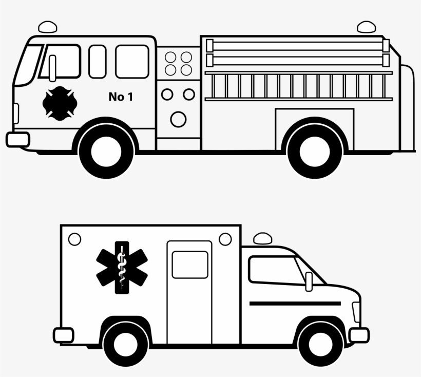 Popular Images - Black And White Ambulance, transparent png #502098