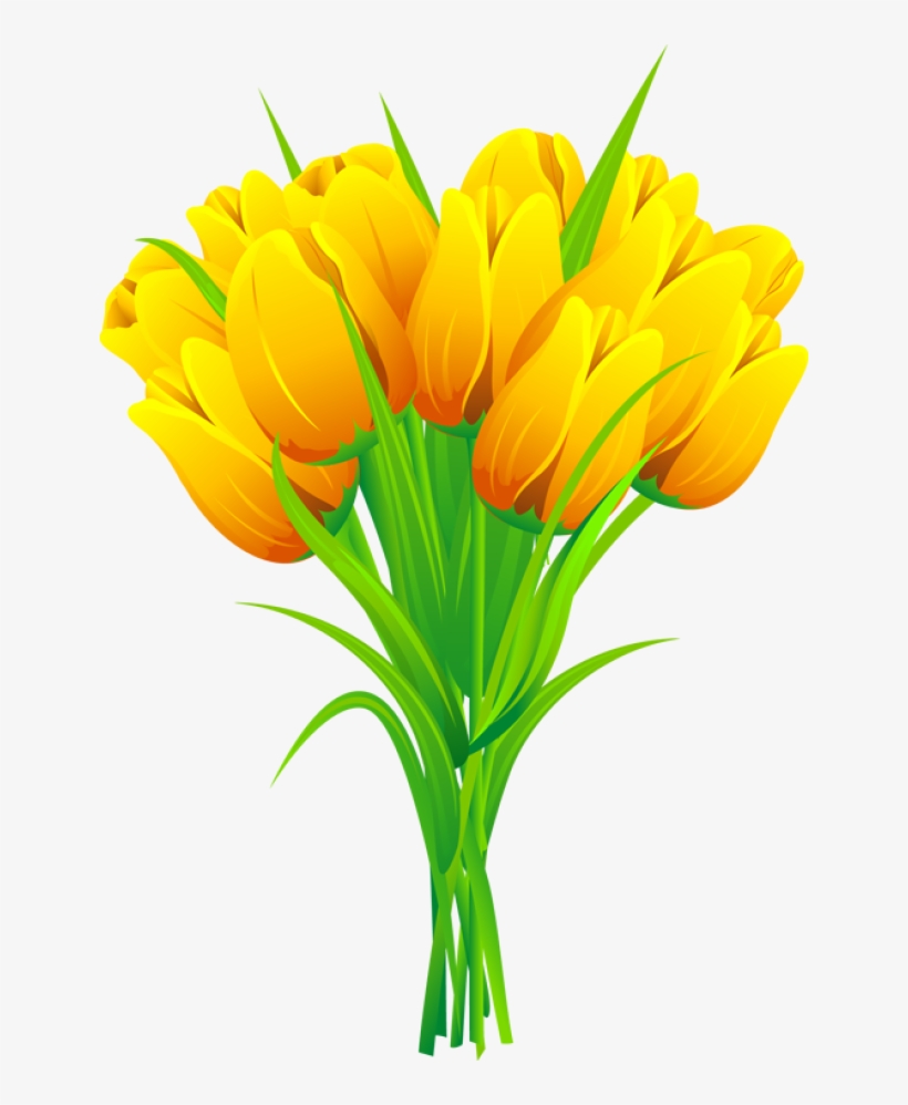 Bouquet Clipart Yellow Pink Tulip - Yellow Tulips Clipart, transparent png #502101