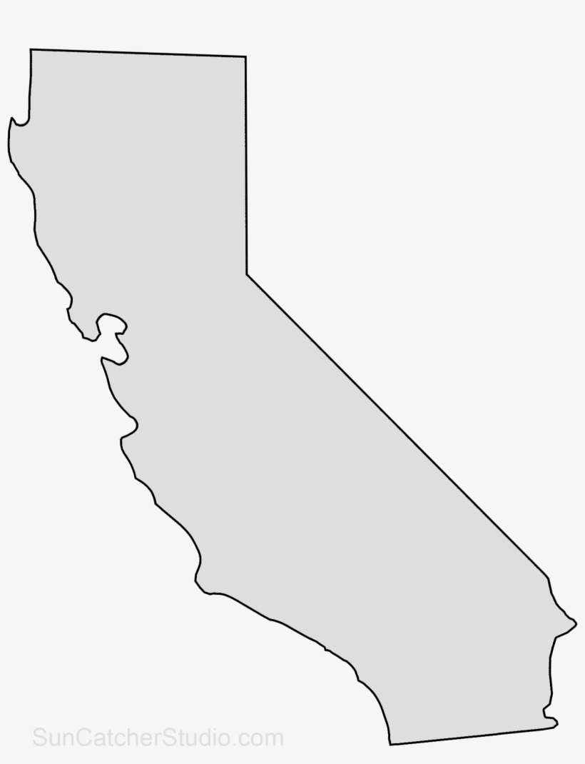 California Map Outline Png Shape State Stencil Clip - California State Outline Png, transparent png #502350