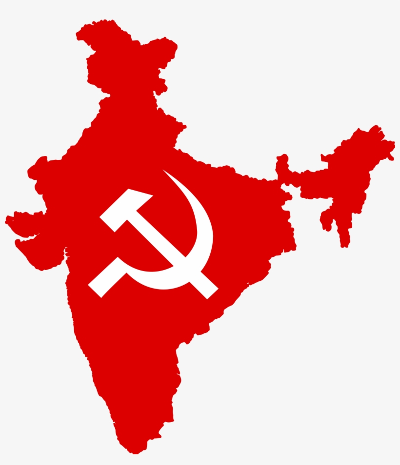 Image Freeuse Download File Flag Map Of India Party - Communist Party Of India Flag, transparent png #502529