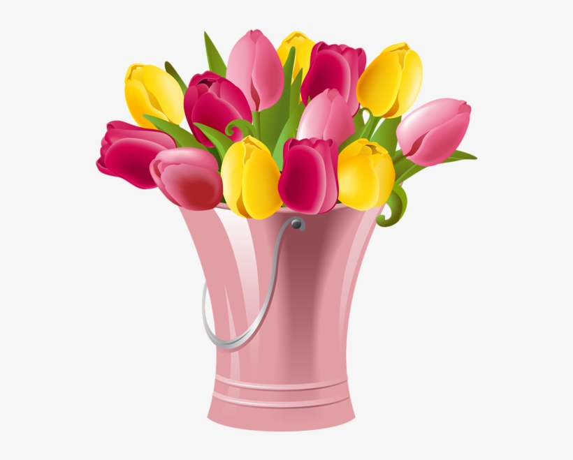 Picture Royalty Free Library Bucket With Tulips Png - Tulips Clipart, transparent png #502577