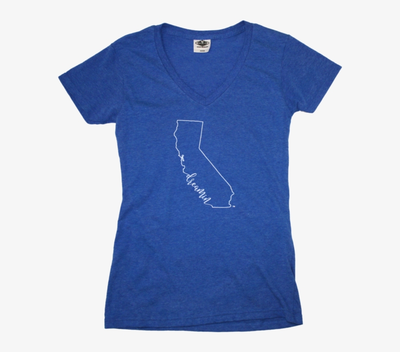 California Ladies' Blue V-neck - Pk T Shirts, transparent png #502693
