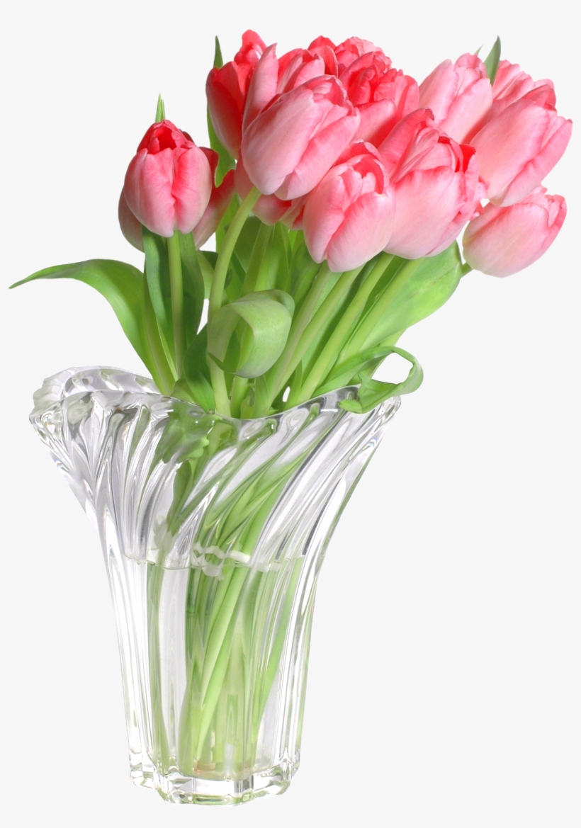 Pink Tulips In Vase Png Clip Art Image Gallery - Pink Flowers In Vase Png, transparent png #502837