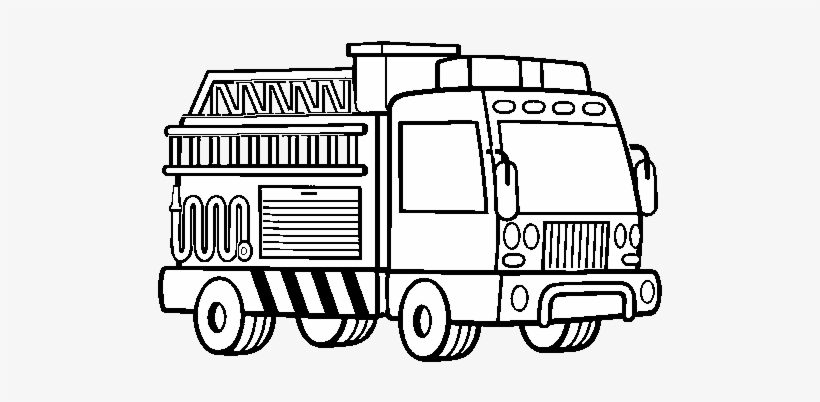 A Fire Truck Coloring Page - Camion De Bomberos Para Colorear, transparent png #503661