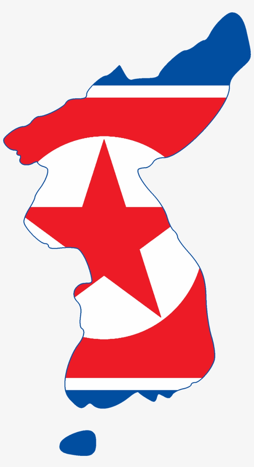 North Korea Flag With Map Graphics - North Korea Flag Map, transparent png #503894