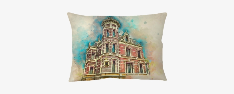 Ancient Luxurious Vintage Palace In Amsterdam - Watercolor Painting, transparent png #504643