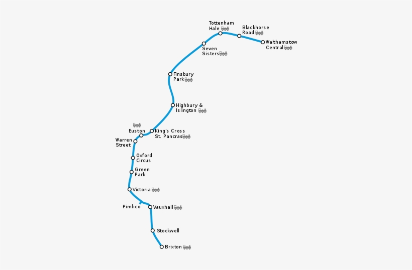 Geographically Accurate Map Of The Victoria Line - London Victoria Train Line, transparent png #504820