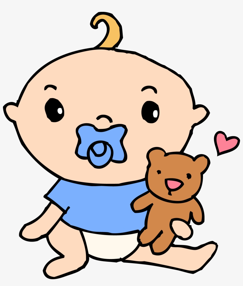 Free Baby And Stork Clipart, Download Free Clip Art, - Baby With Pacifier Clipart, transparent png #505851