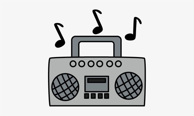 Clipart Transparent Library With Music Notes Decorating - Boombox Clipart, transparent png #506492