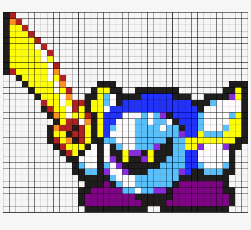 Meta Knight Perler Bead Pattern / Bead Sprite - アイロン ビーズ 図案 カービィ, transparent png #507527