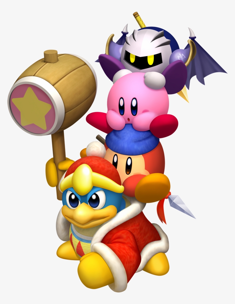 King Dedede With Waddle Dee On His Back With Kirby - Kirby Meta Knight King Dedede Waddle Dee, transparent png #507865