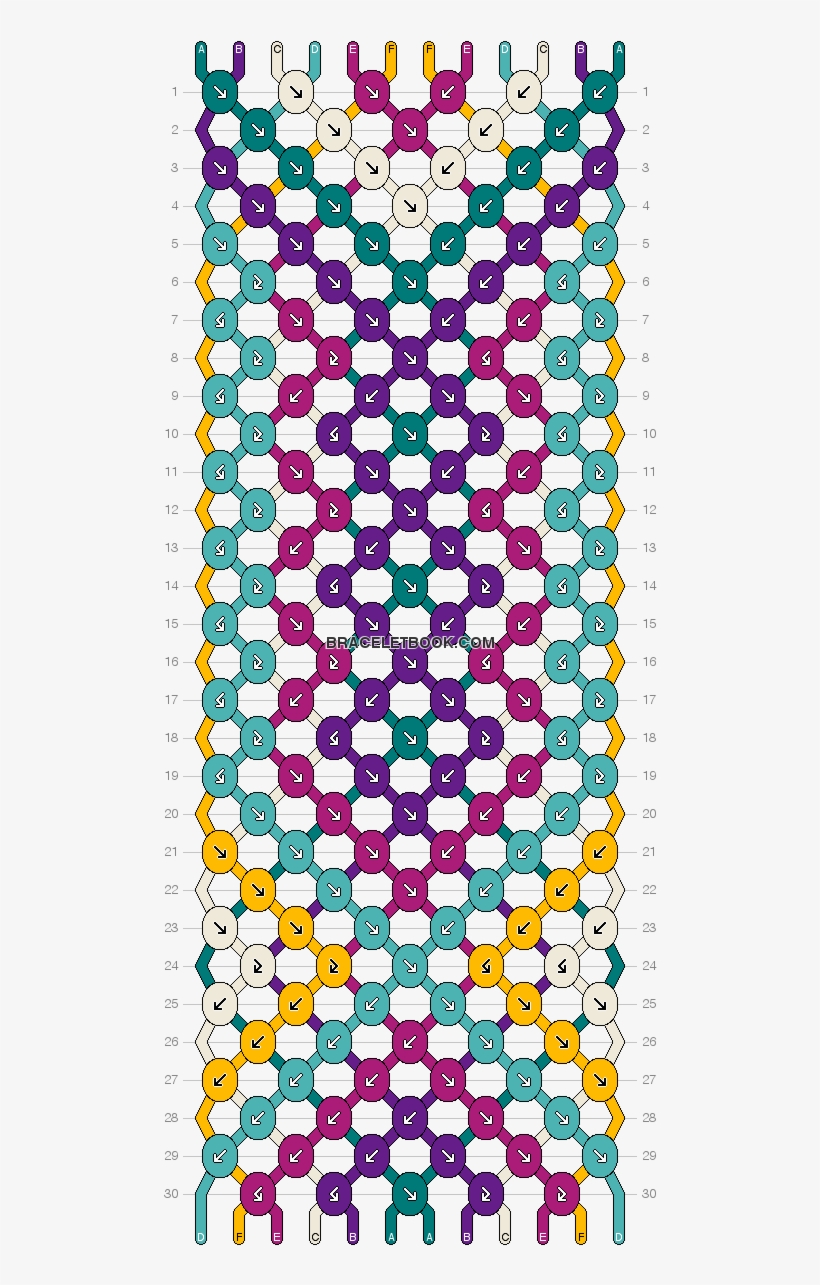 Diamonds Friendship Bracelet Pattern Number - Friendship Bracelets Easy Templates, transparent png #508472