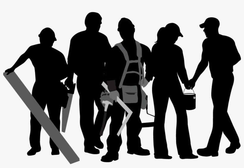 Team - Construction Workers Silhouette, transparent png #508989