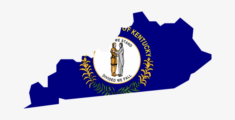 Kentucky Map Usa State Flag America Kentuc - Kentucky State Outline With Flag, transparent png #509009
