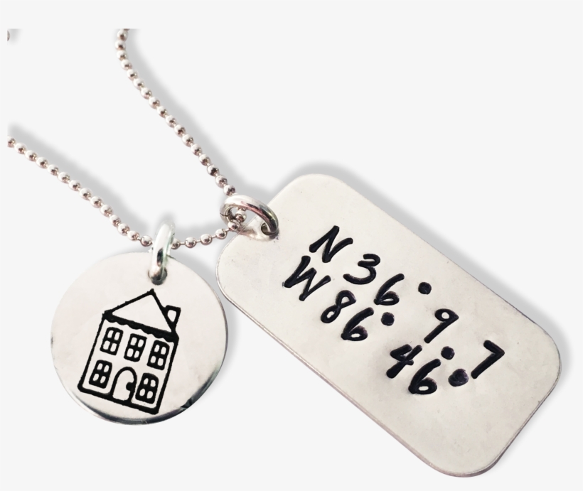 Sterling Mini Dog Tag Coordinate Necklace - Mini Of Sterling, transparent png #509278