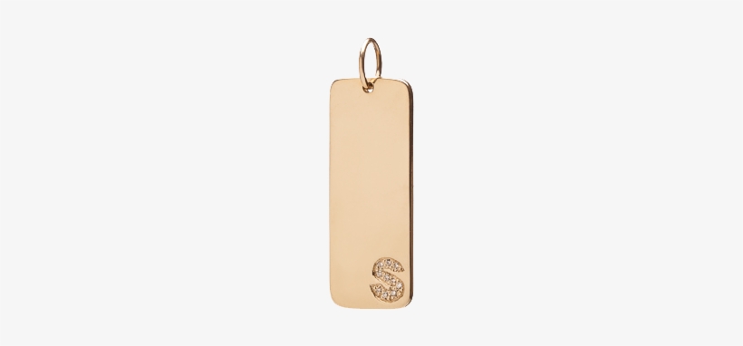Medium Dog Tag With Small Burnish White Diamond Letter - Pendant, transparent png #509294