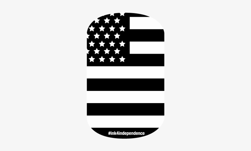 American Flag Basic Black And White Dog Tag Decal - Flag Of The United States, transparent png #509376