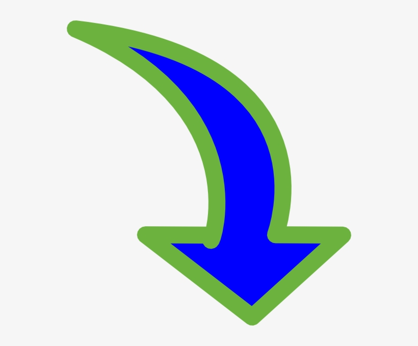 Curved Arrow Bright Blue Small - Curved Arrow Pointing Down, transparent png #509614