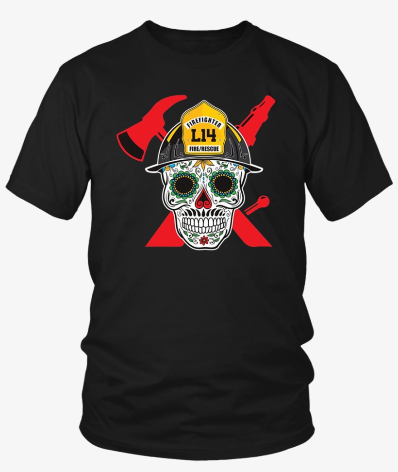 Skull Firefighter Halloween Shirt Teefim - Gaming T Shirt - Sleep With A Gamer We Push All The, transparent png #509973