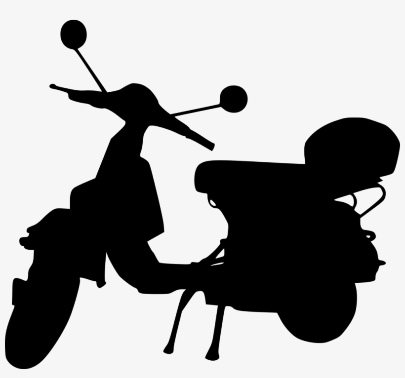Png File Size - Moped Silhouette, transparent png #5000104