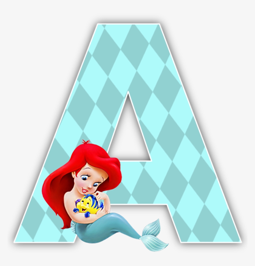 Alfabeto De La Sirenita Con Flounder - Baby Little Mermaid Gif, transparent png #5005283