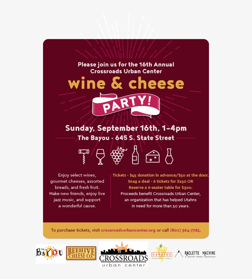 Enjoy A Variety Of Delicious Wines, Cheese And Other - Crossroads Urban Center, transparent png #5005834