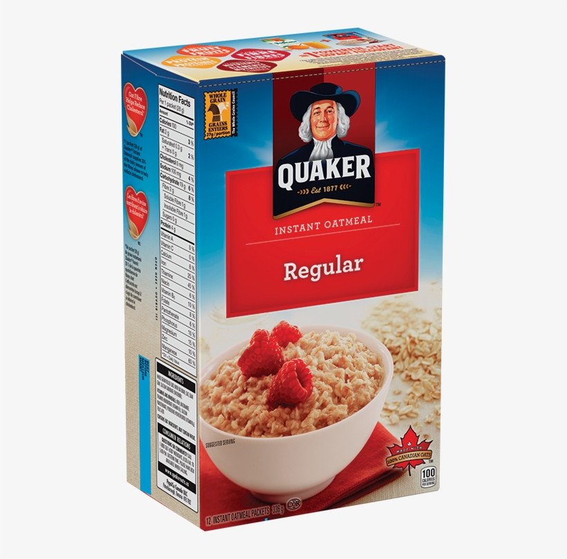 Quaker® Regular Instant Oatmeal - Quaker Peaches & Cream Instant Oatmeal, transparent png #5005935