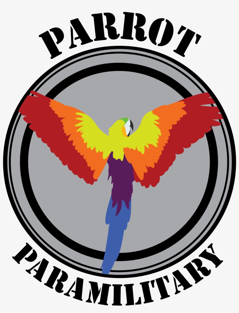 Parrot Paramilitary Logo - Parrot, transparent png #5006605