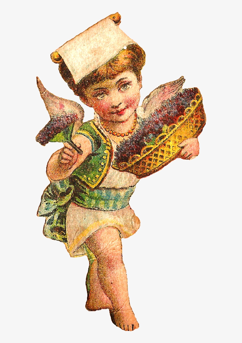 Angel Image Flower Antique Download Png - Illustration, transparent png #5007097