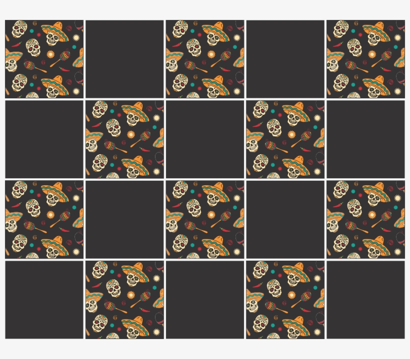 Foto Adesivo De Azulejo Caveira Mexicana - Skulls Polyester Waterproof And Eco-friendly Black, transparent png #5007169